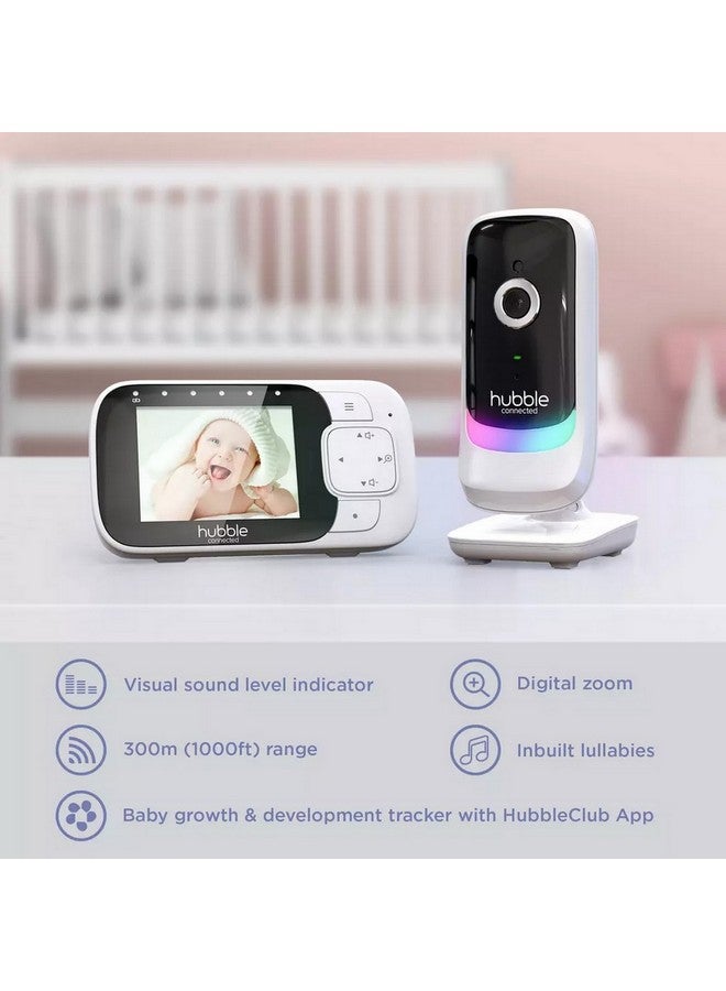 Hubble Nursery Pal Essentials Smart Baby Monitor with Fixed Camera White and Black 11.5 x 18 x 7.2 cm 4499-WHAE-01 - Image 2